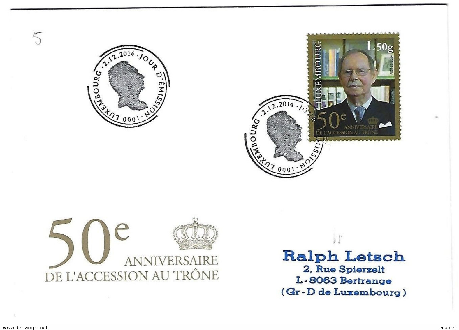 Luxembourg 2014 Jean Grand-Duc ¦ Grand Duke ¦ Großherzog - Covers & Documents