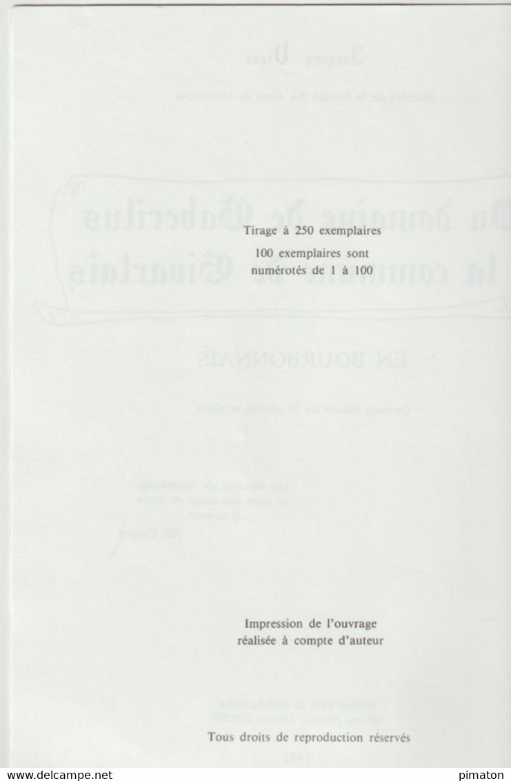 Livre De 305 Pages : Du Domaine De Gaberilus à La Commune De Givarlais  1983 - Bourbonnais