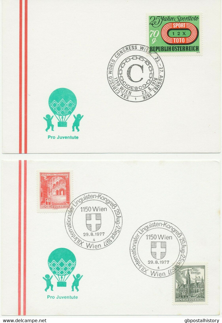 ÖSTERREICH 1975/8, 7 Versch. SST SCHULE/BILDUNGauf Kab.-Postkarte - Sammlungen