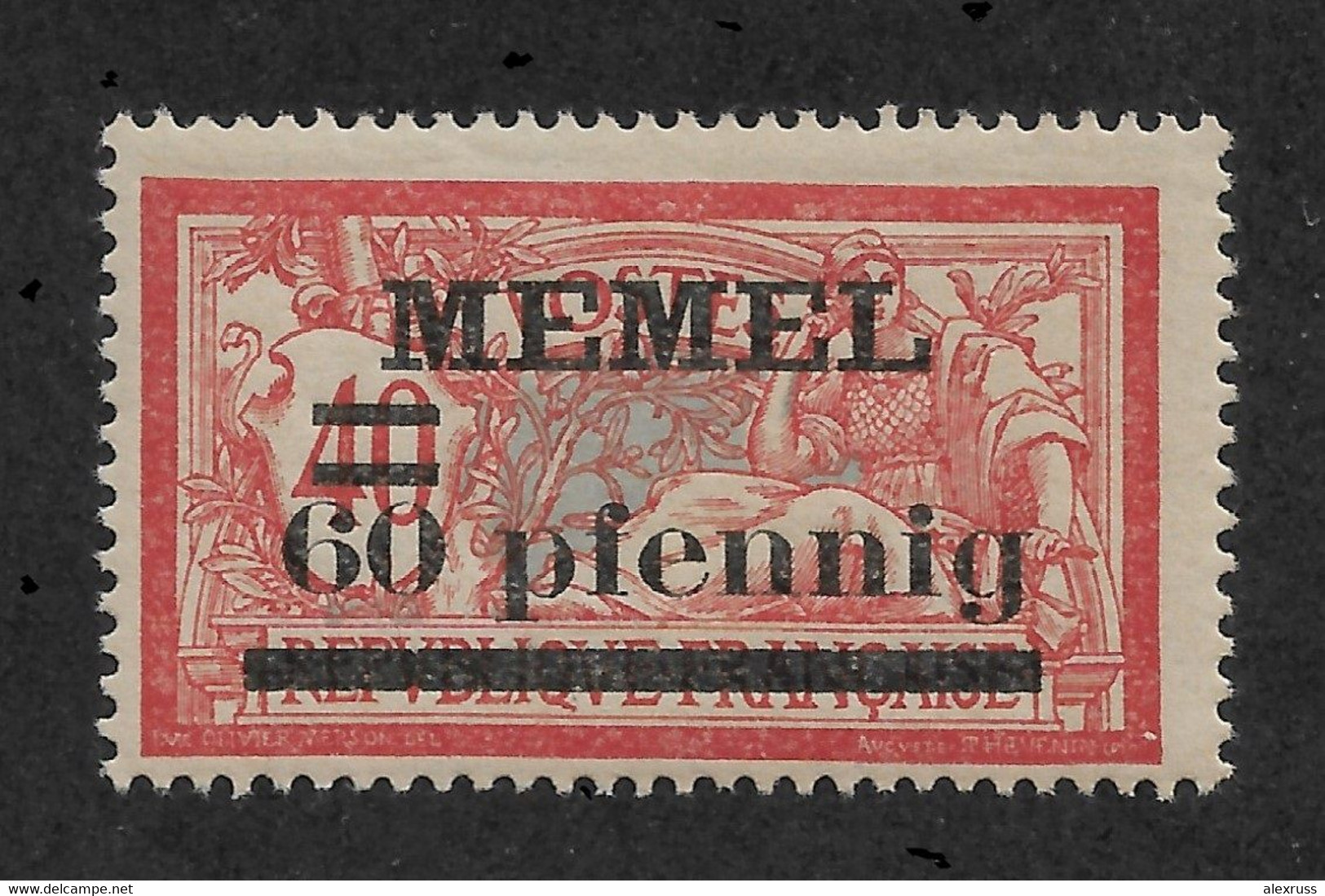 Memel 1920, Surcharged 60pf On 40c, Scott # 24,VF MNH**OG - Ongebruikt