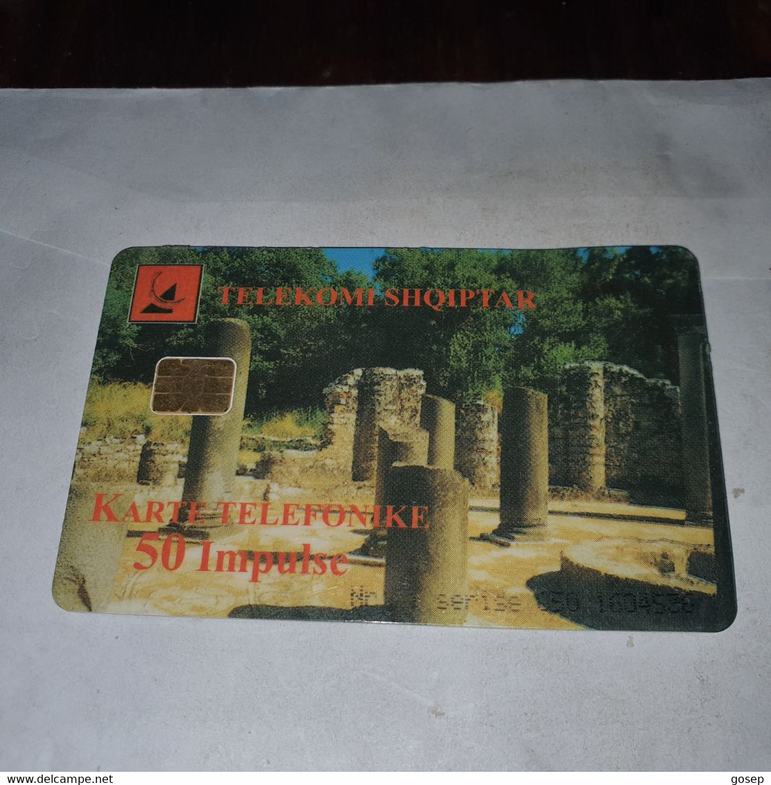 Albania-Site Concrete Columns(50impulse)-(7)-(050-1604536)-tirage-150.000-used Card+1card Prepiad Free - Albania