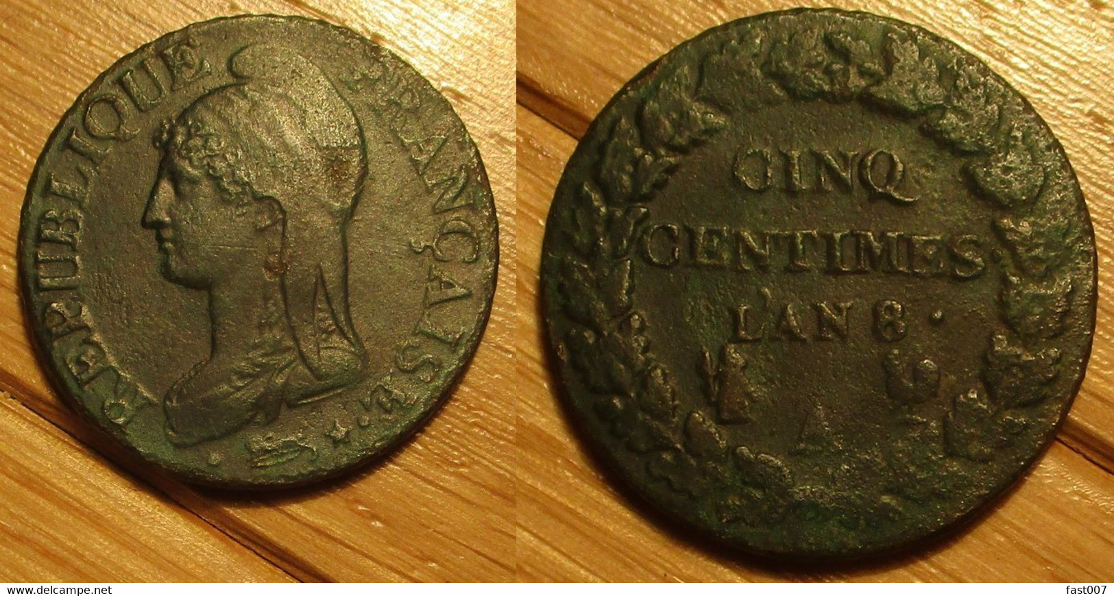 5 Centimes An 8 A - 1795-1799 French Directory