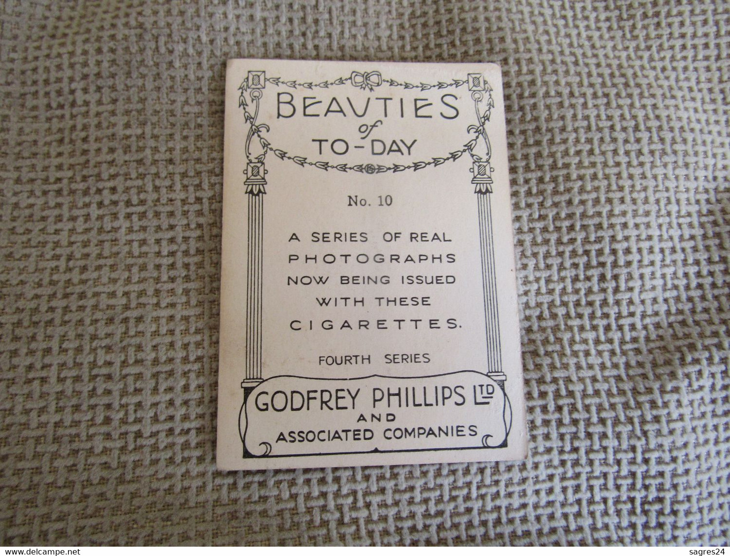 Chromo Cigarettes Beauties Of To-Day Nº 10 Barbara Read - Godfrey Phillips Ltd Fourth Series 1938 - Phillips / BDV