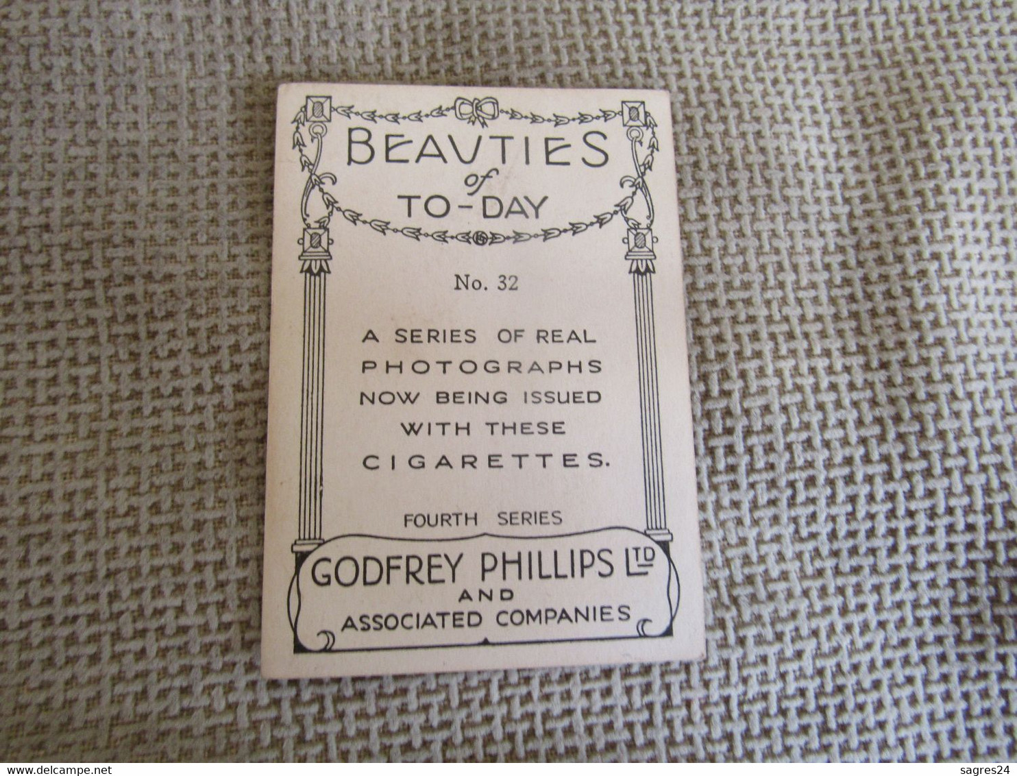 Chromo Cigarettes Beauties Of To-Day Nº 32 Pat Paterson - Godfrey Phillips Ltd Fourth Series 1938 - Phillips / BDV