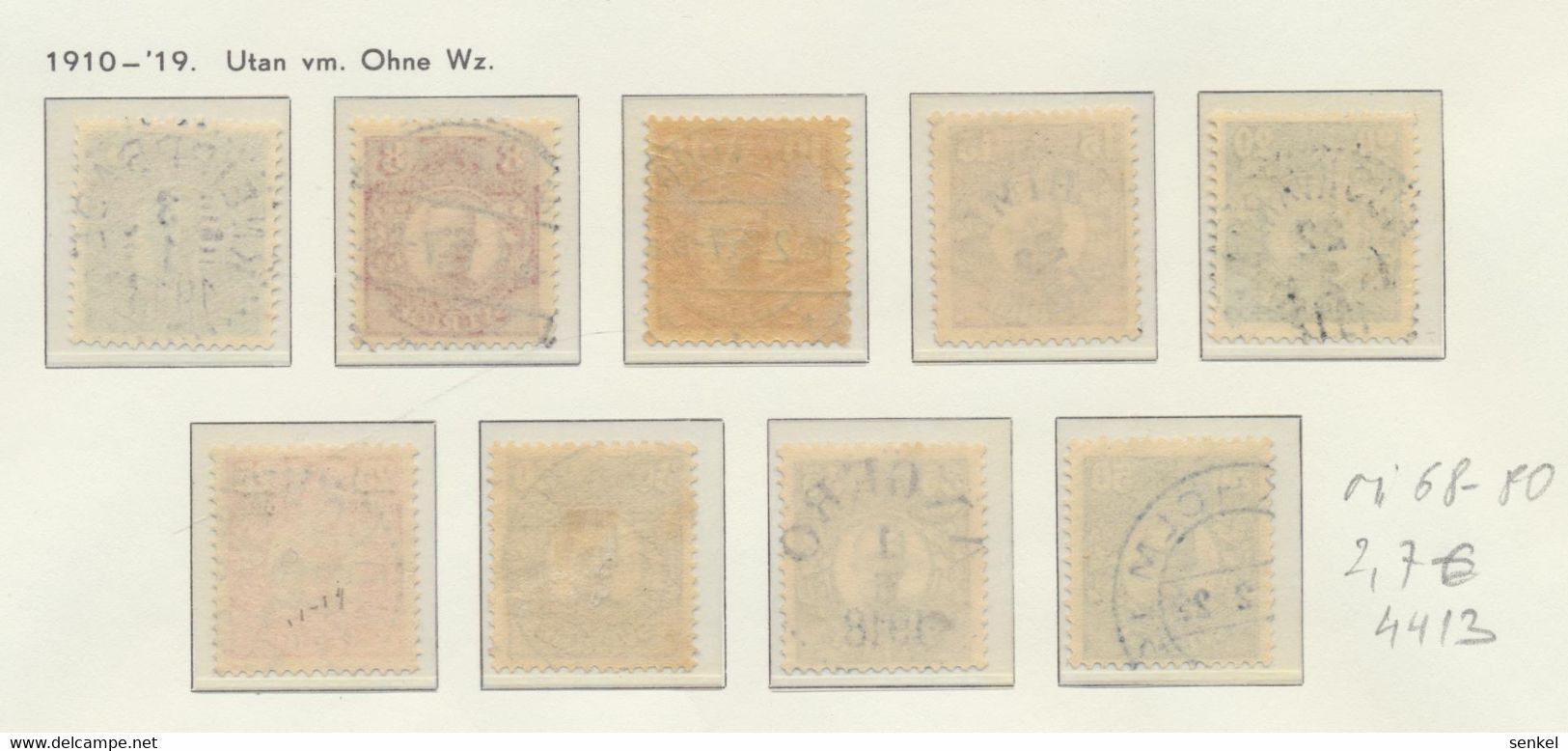 4413 Sweden Sverige Schweden 1910 - 1919 Used Set Mi 68 - 80 - Autres & Non Classés