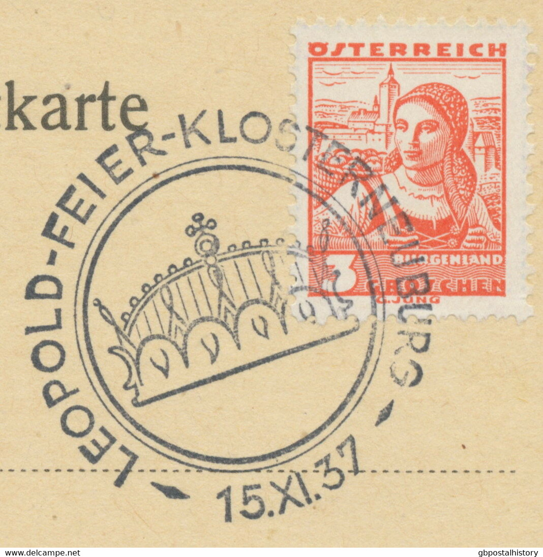 ÖSTERREICH SONDERSTEMPEL 1937 „LEOPOLD-FEIER-KLOSTERNEUBURG 15.XI.37“ - Frankeermachines (EMA)