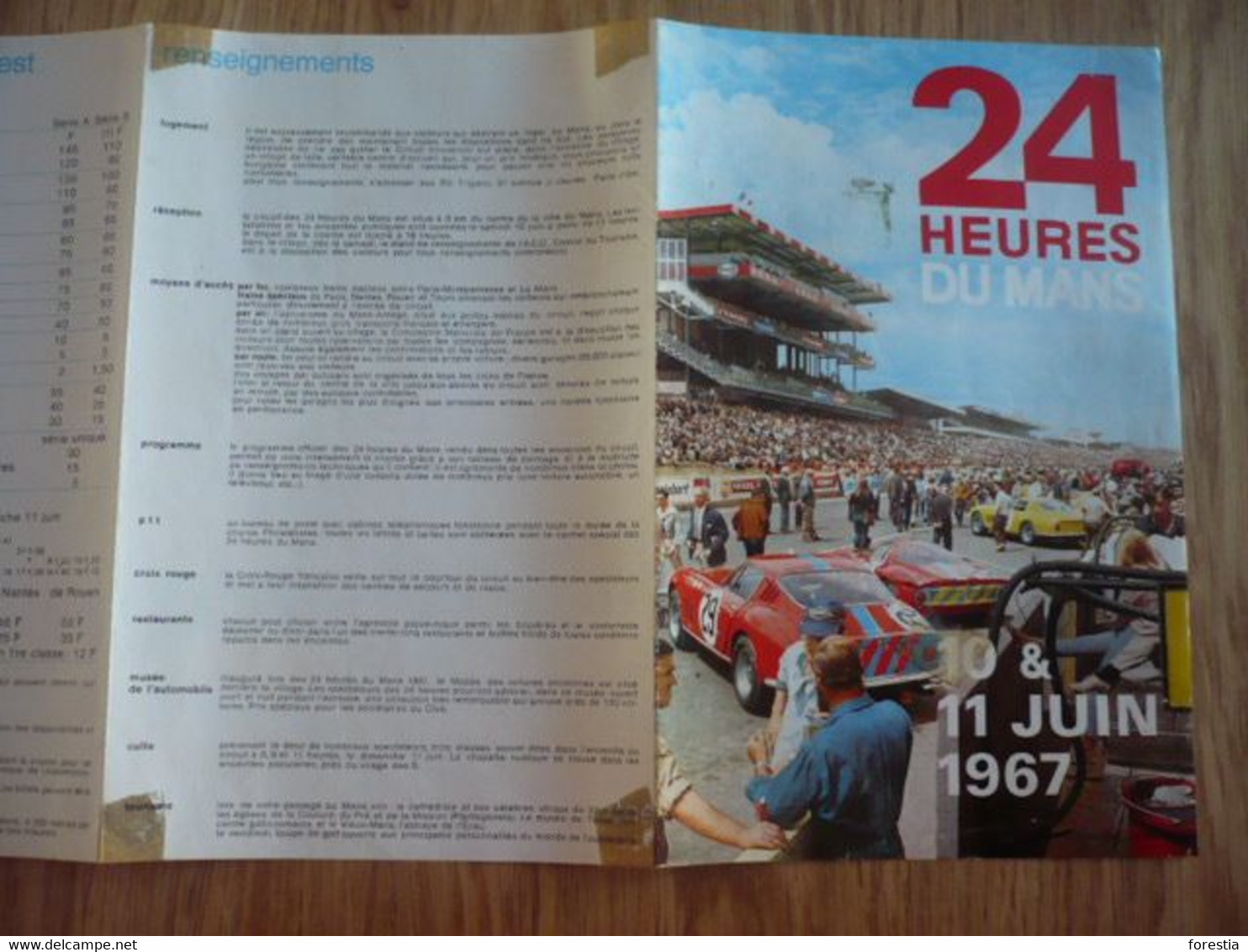 Brochure Dépliant Publicitaire - 24 Heures Du Mans 10 & 11 Juin 1967 - Photo André Delourmel - Automobile - F1