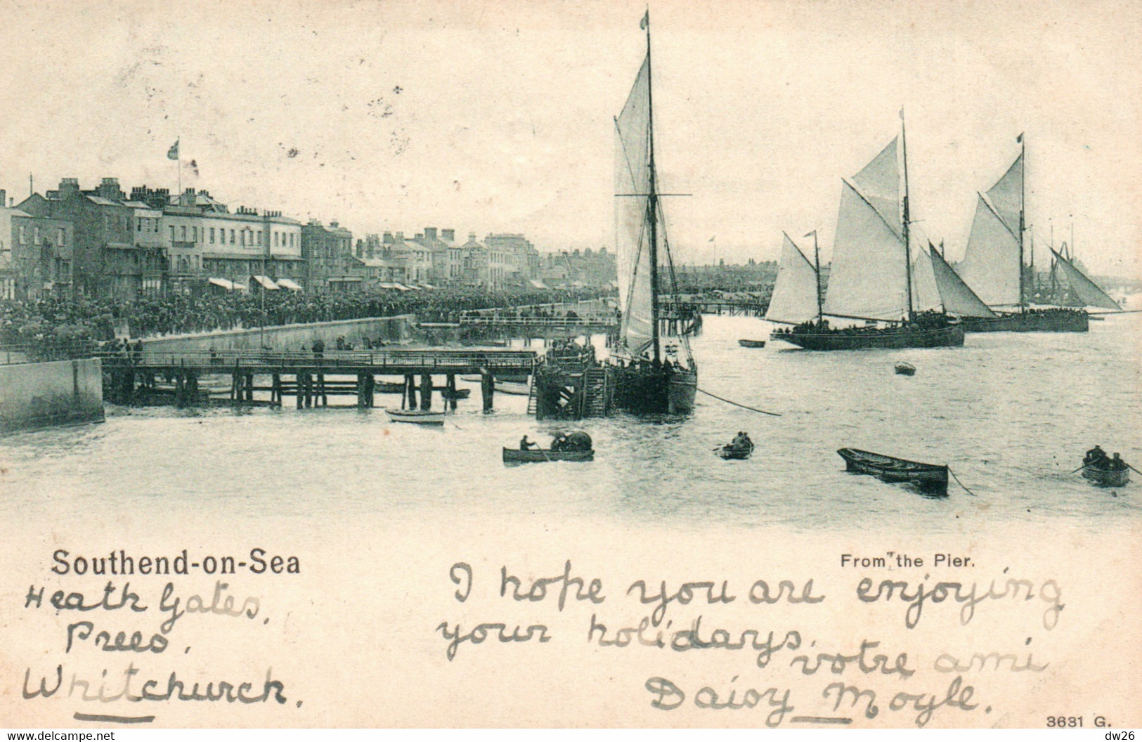 Southend-on-Sea (Essex) From The Pier, Yachts (voiliers) Published By Peacock Brand - Southend, Westcliff & Leigh