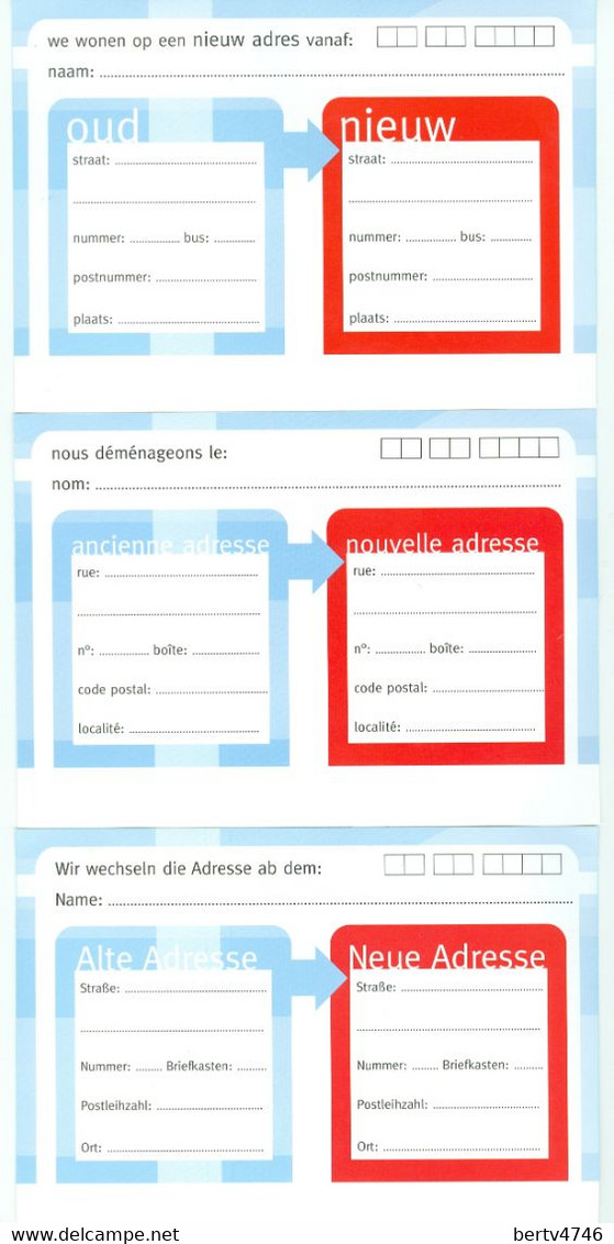 2003 - 3 X CA/AV 35  Post  - 3 Talen/3 Langues (2 Scans) - Avis Changement Adresse