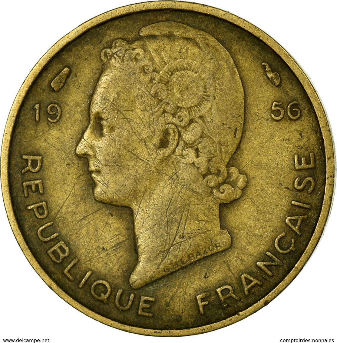 Monnaie, French West Africa, 5 Francs, 1956, Paris, TB, Aluminum-Bronze, KM:5 - Ivoorkust