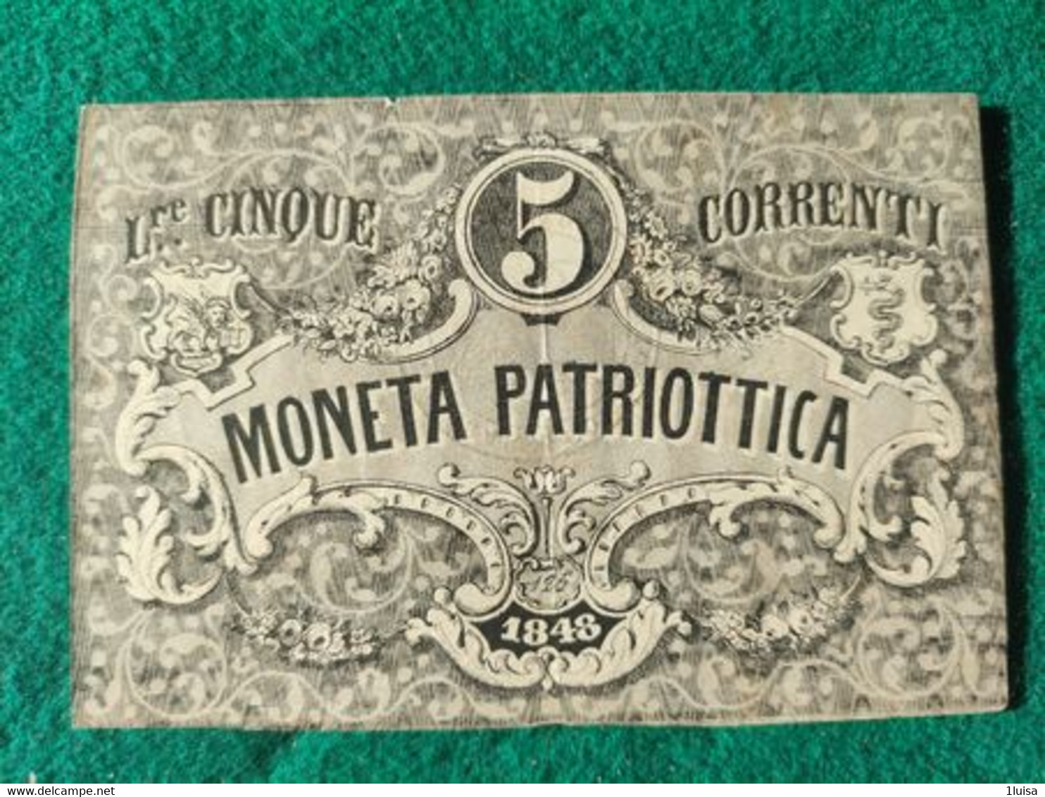 Italia 5 Lira 1848 Venezia - [ 4] Vorläufige Ausgaben