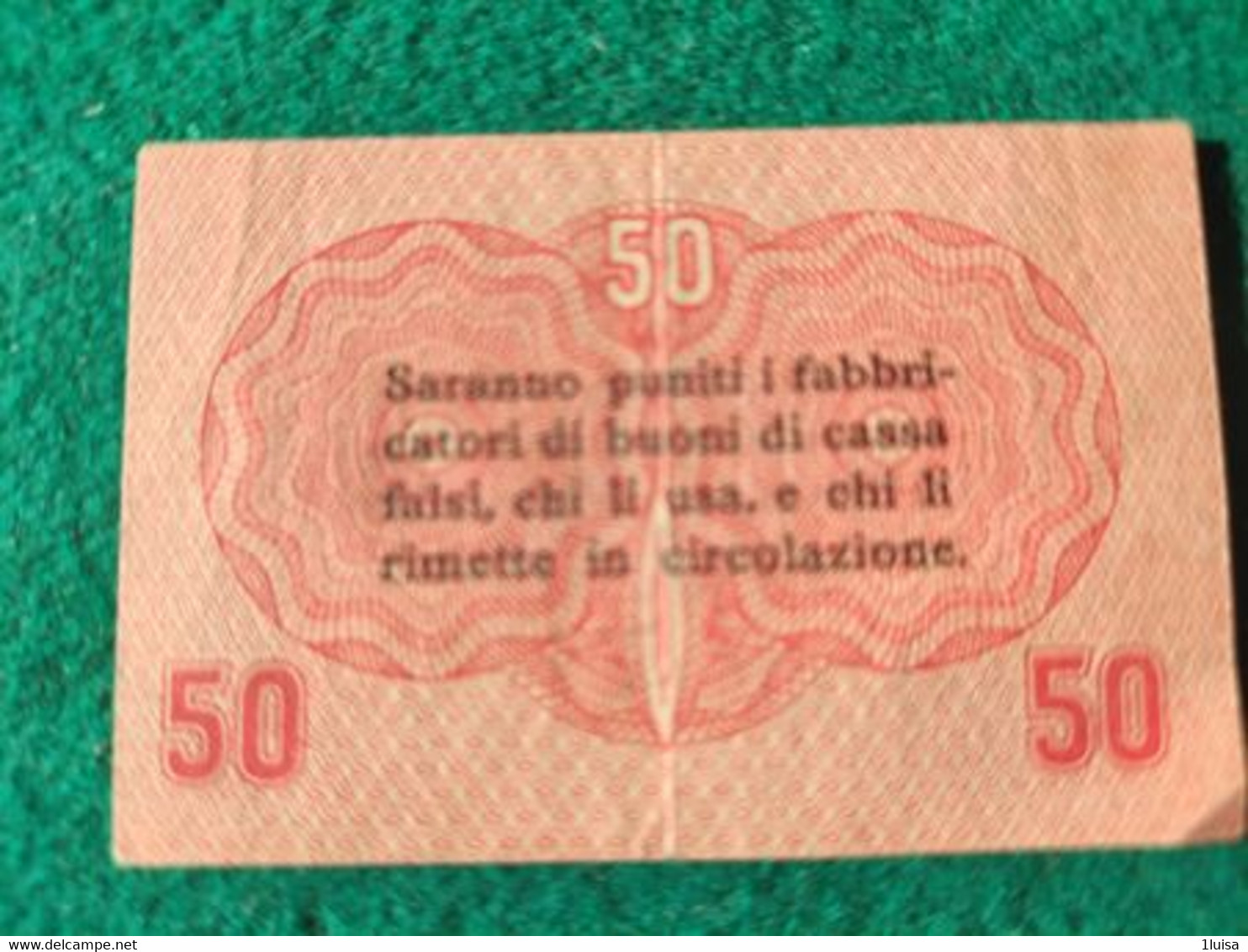 Italia Cassa Veneta Prestiti 50 Centesimi 1918 - Austrian Occupation Of Venezia