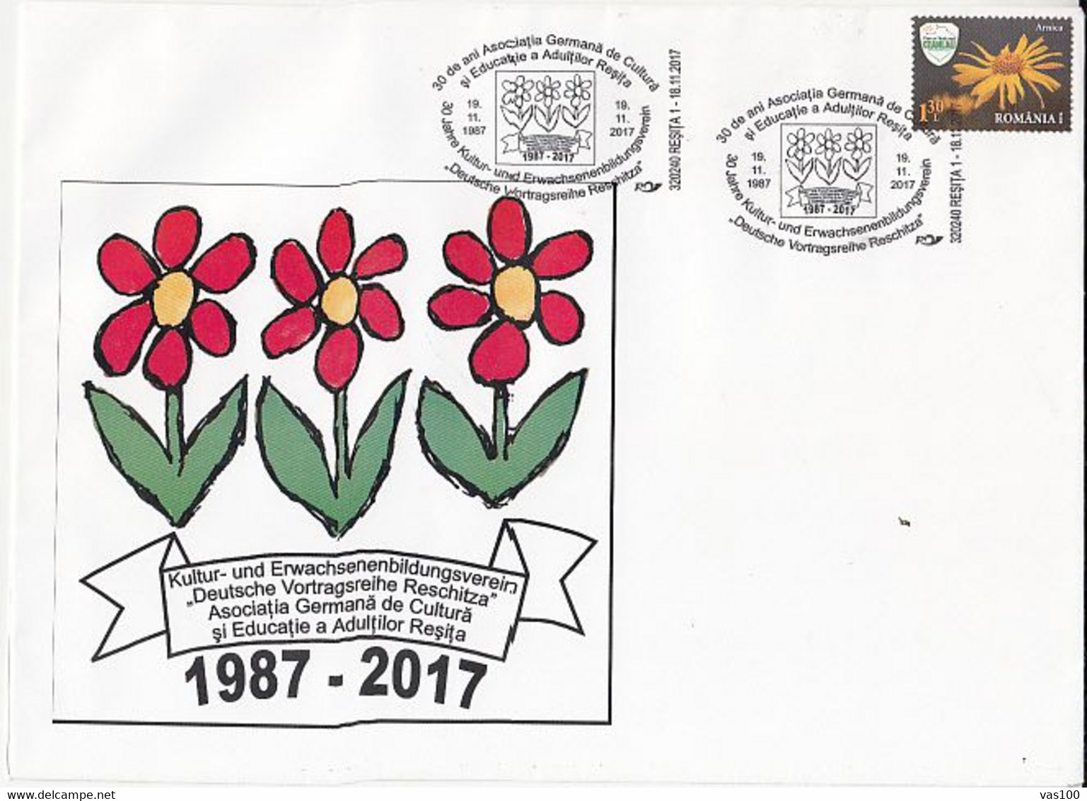 RESITA GERMAN CULTURE ASSOCIATION, SPECIAL COVER, 2017, ROMANIA - Covers & Documents