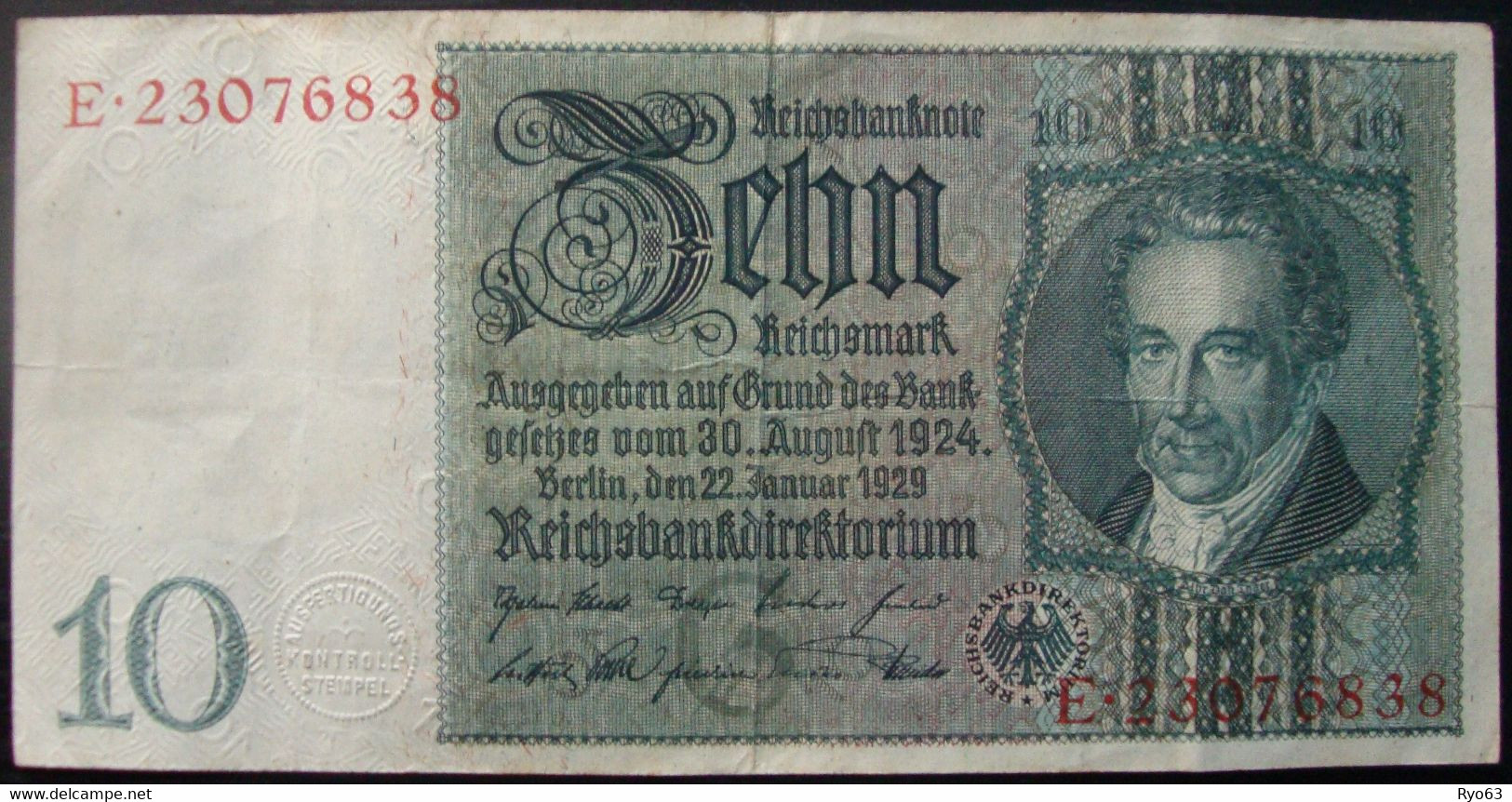 Billet 10 Reichsmark 1924 - 10 Mark