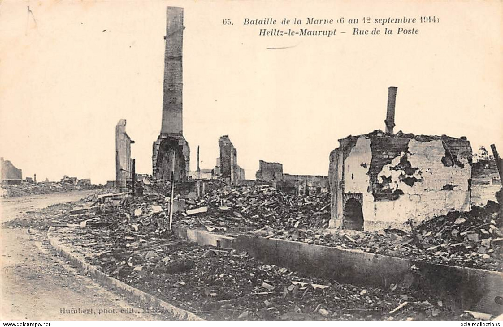 Heiltz Le Maurupt         51         Guerre 14/18  Rue De La Poste Bombardée      (voir Scan) - Autres & Non Classés