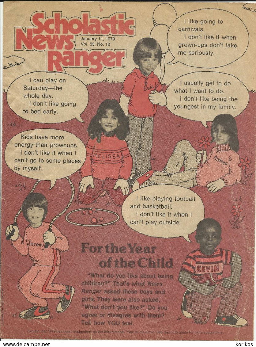 US SCHOLASTIC NEWS RANGER MAGAZINES - VOLUME 35 - 1978 – 1979 – LOT OF 15 - ELEMENTARY SCHOOL