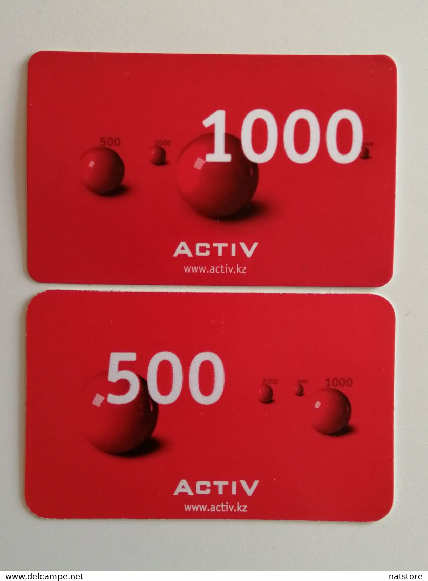 KAZAKHSTAN.. LOT OF 2 PHONECARDS.. ACTIV..500 AND 1000 - Kasachstan