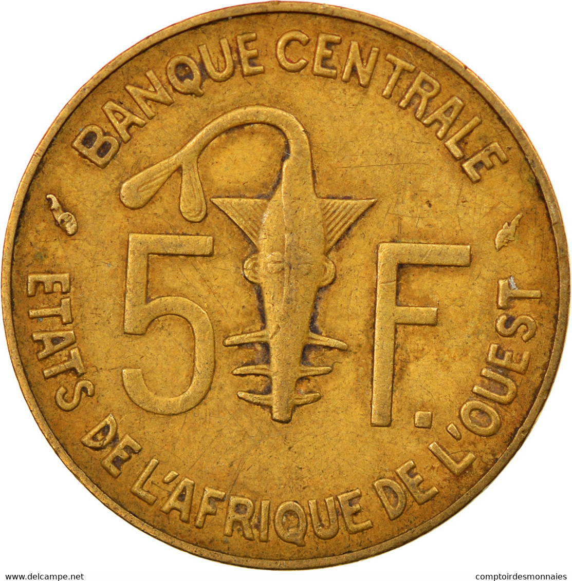 Monnaie, West African States, 5 Francs, 1982, TTB, Aluminum-Nickel-Bronze, KM:2a - Ivory Coast