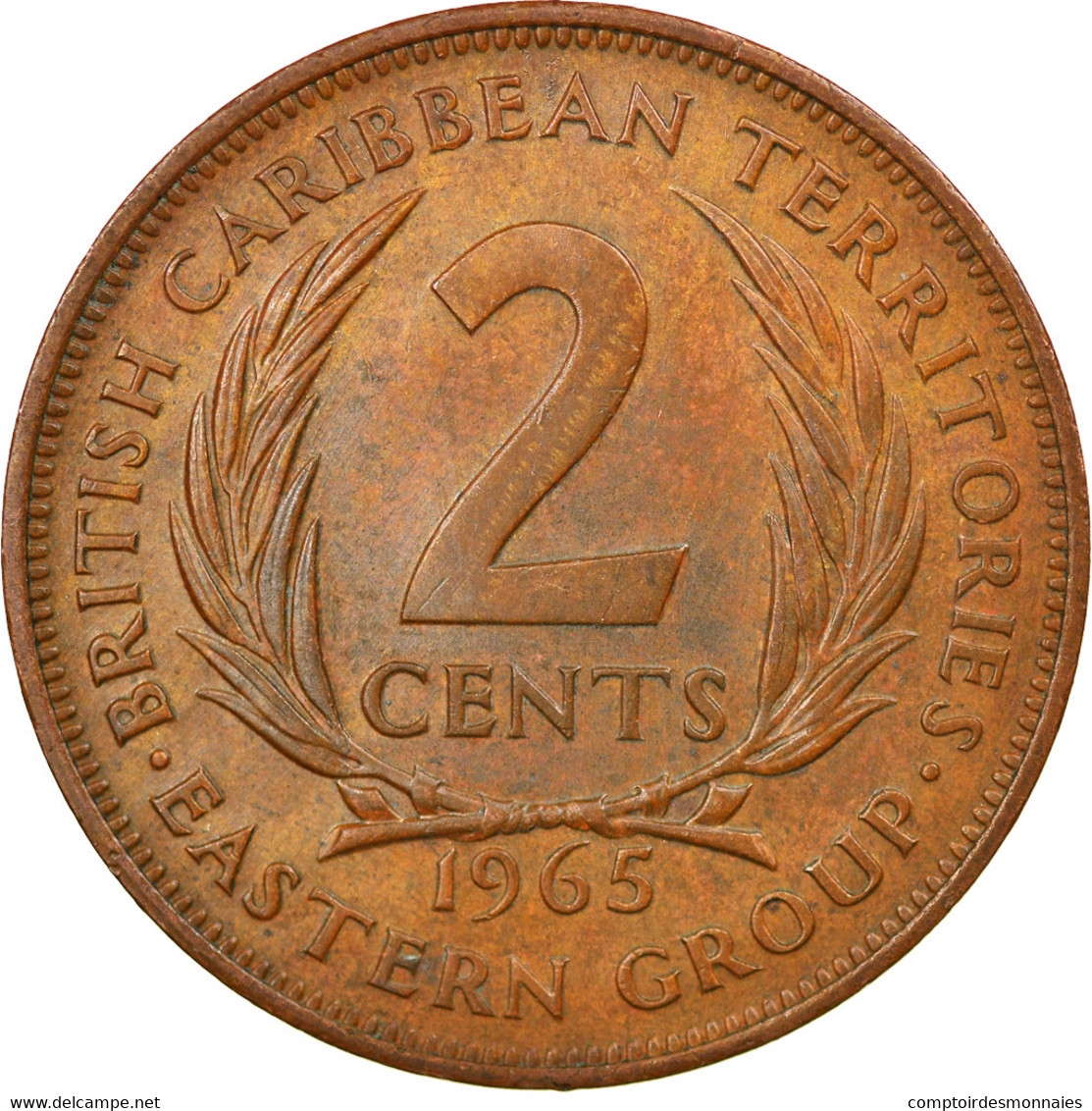 Monnaie, Etats Des Caraibes Orientales, Elizabeth II, 2 Cents, 1965, TTB+ - Caraibi Orientali (Stati Dei)