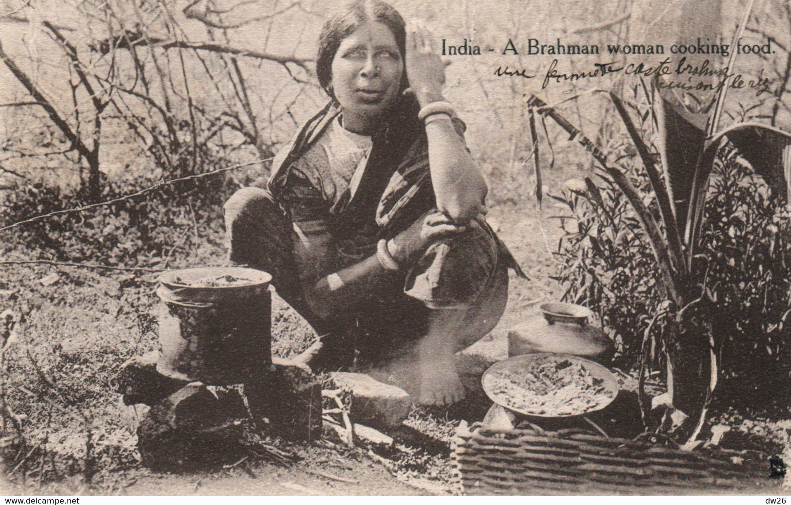 India (Inde) A Brahman Woman Cooking Food - Postcard 6337 - Raphael Tuck & Sons - Azië