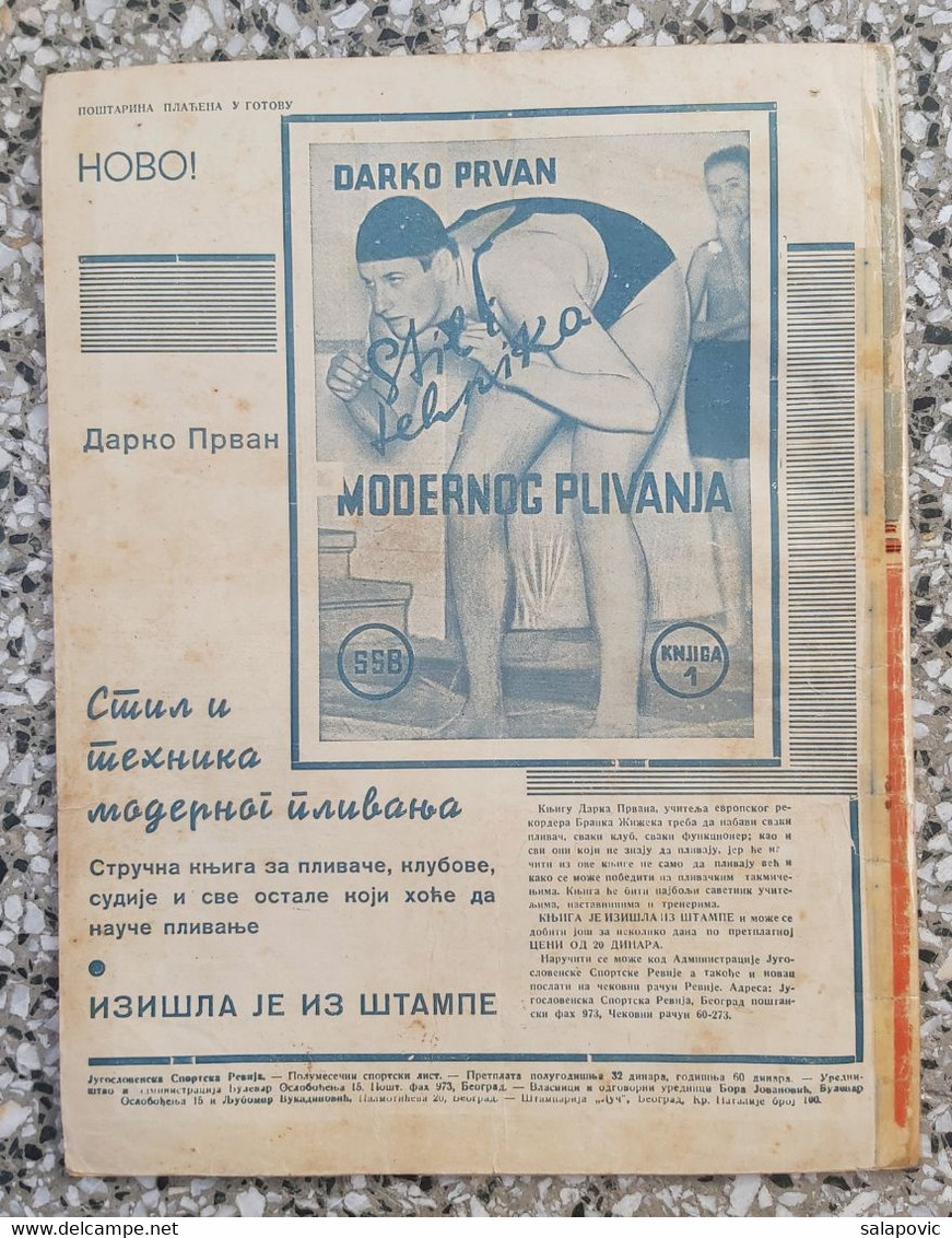 SPORTSKA REVIJA BR.30, 1940 KRALJEVINA JUGOSLAVIJA, NOGOMET, FOOTBALL, KINGDOM YUGOSLAVIA - Libri