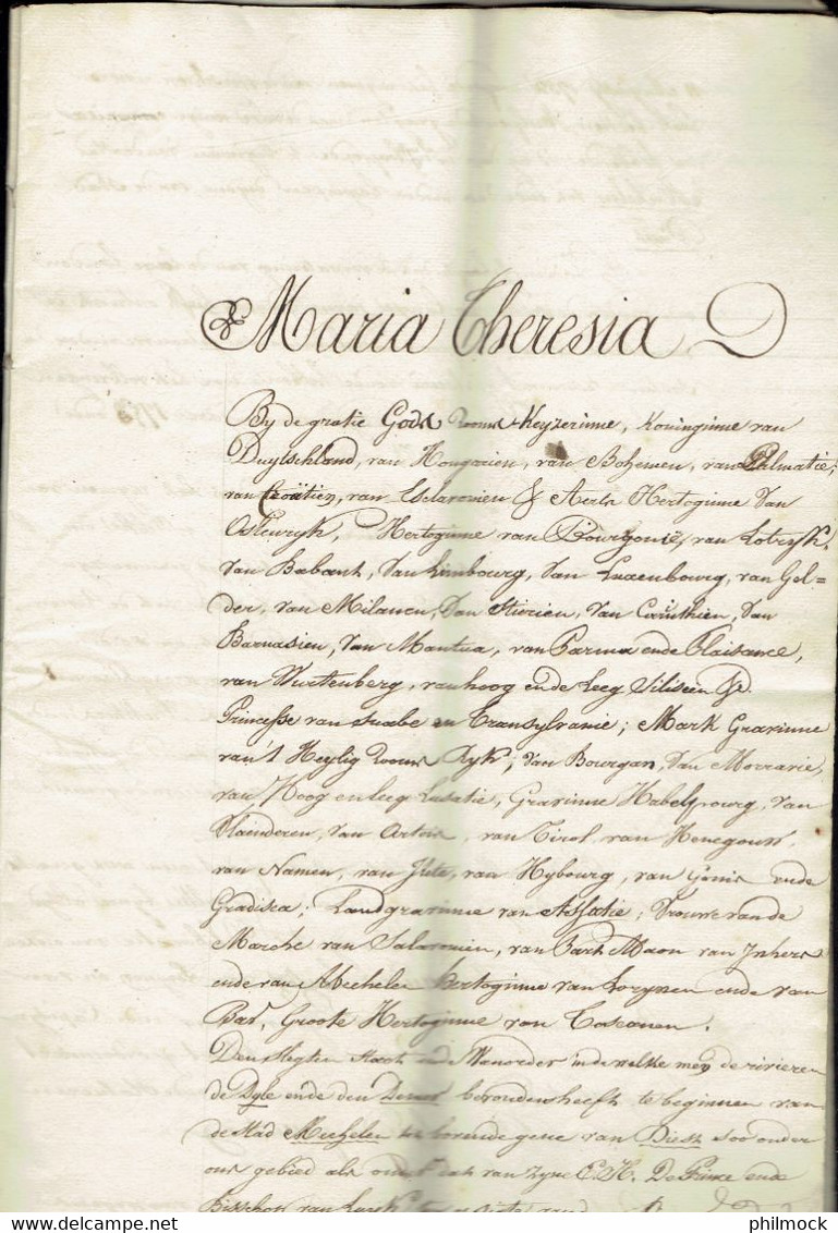 BA - Doc Ordonance 1754 Au Nom De Maria Theresia De Holsbourg - Brabant Règlement-Wegens - Néerlandais - 1714-1794 (Austrian Netherlands)