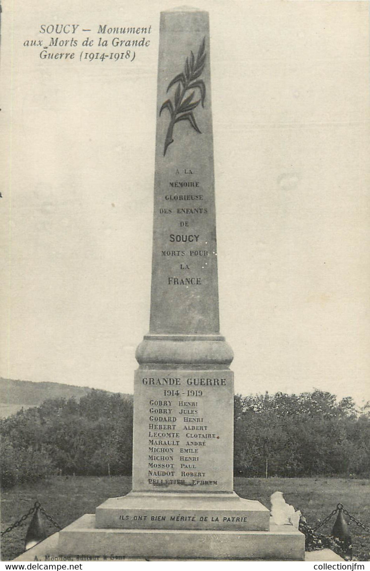 CPA FRANCE 89 "Soucy, Monument Aux Morts" - Soucy