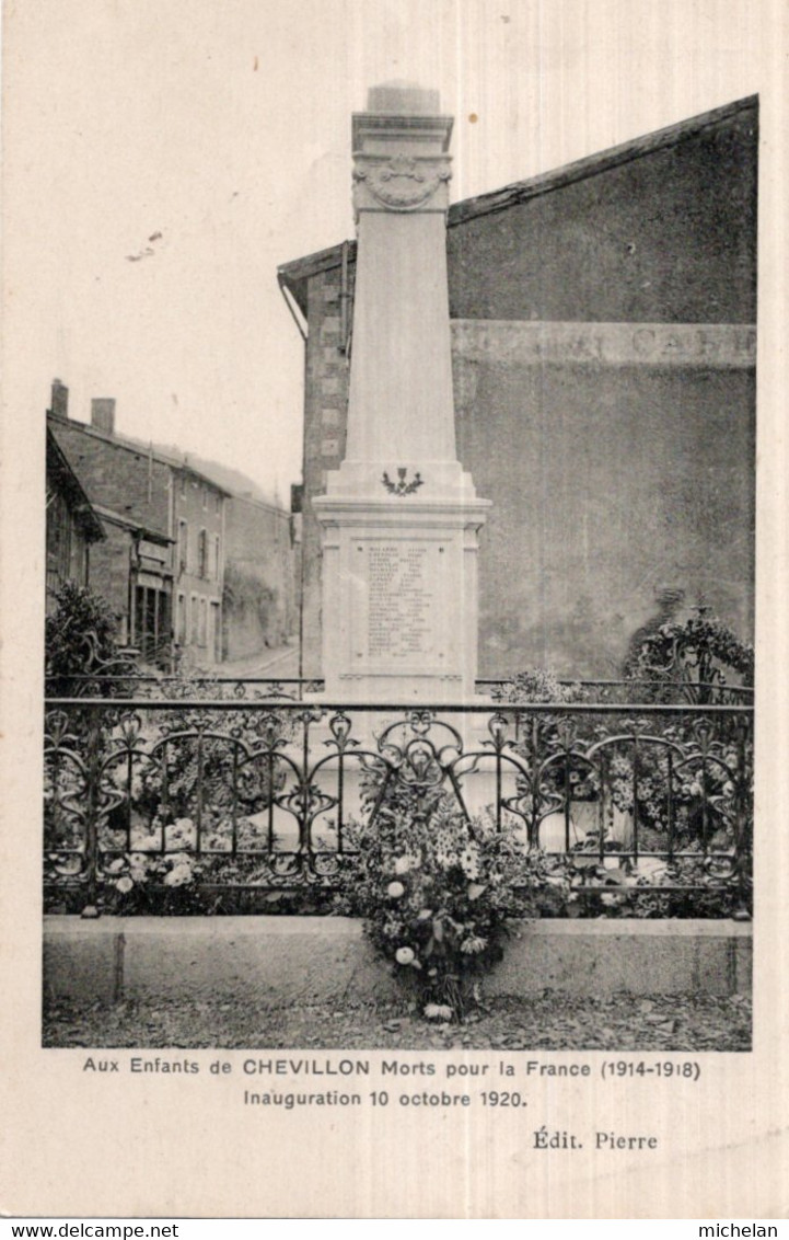 CPA   52    AUX ENFANTS DE CHEVILLON MORTS POUR LA FRANCE 5 1914-1918 3---inauguration 10 Octobre 1920 - Chevillon