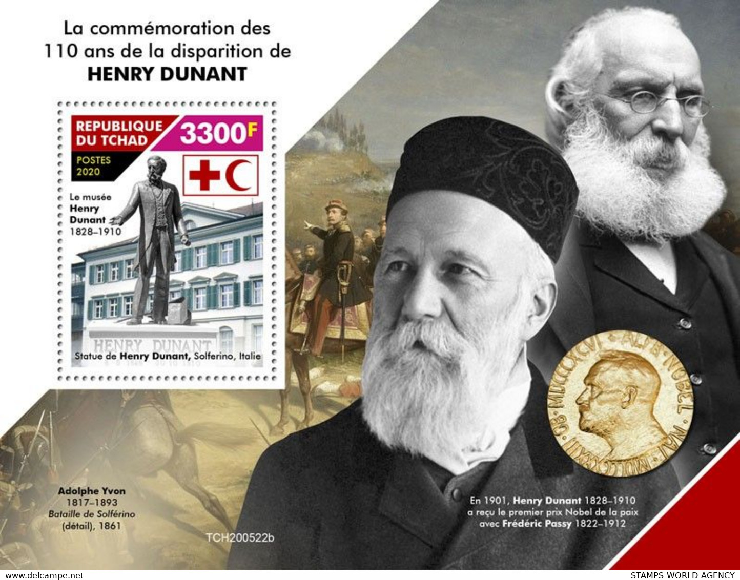 2020-11- CHAD- RED CROSS HENRY DUNANT      1V  MNH** - Henry Dunant