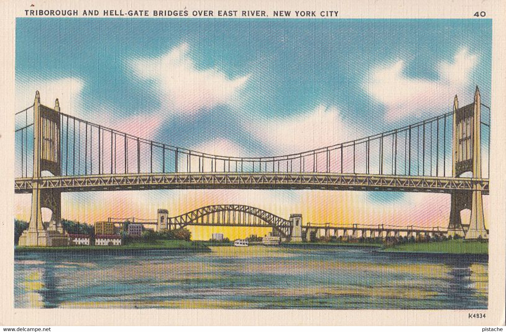 New York City - Triborough And Hell-Gate Bridges - By Manhattan Post Card Co. No. 40 - Unused - 2 Scans - Puentes Y Túneles