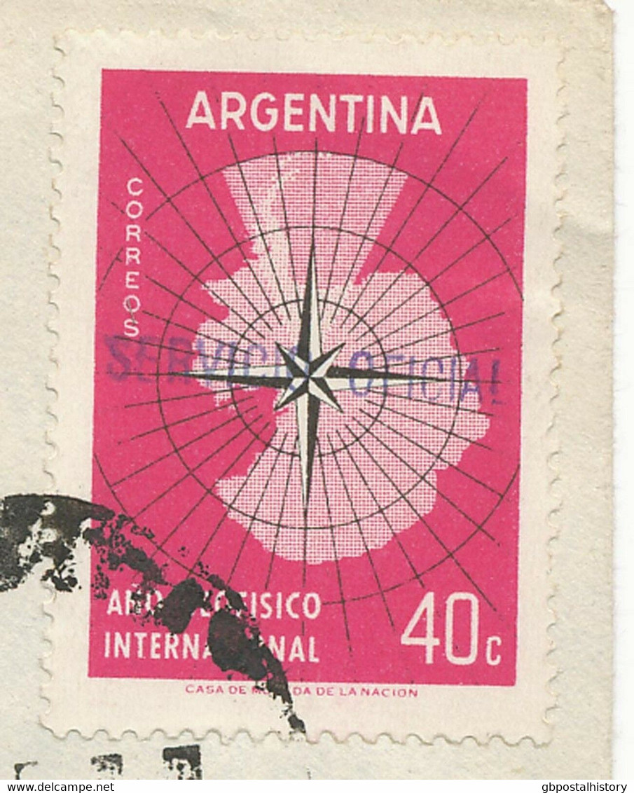 ARGENTINIEN 1958 Intern. Geophysikalisches Jahr 40C M Aufdruck SERVICIO OFFICIAL - Officials