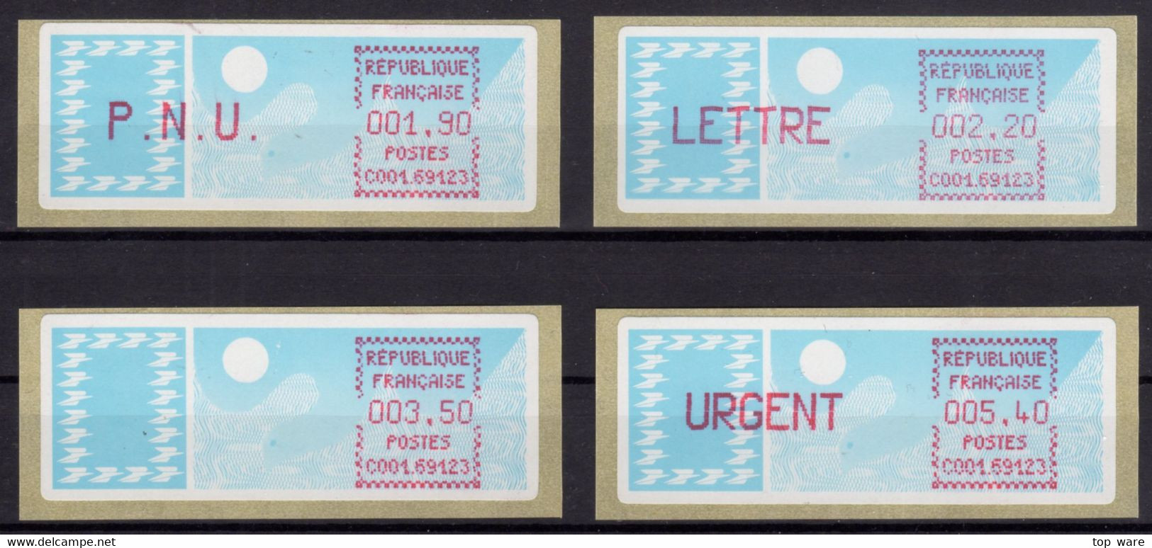 France ATM Stamps C001.69123 Michel 6.4 Zd Series ZS3 Neuf / MNH / Crouzet LSA Distributeurs Automatenmarken Frama Lisa - 1985 Papier « Carrier »