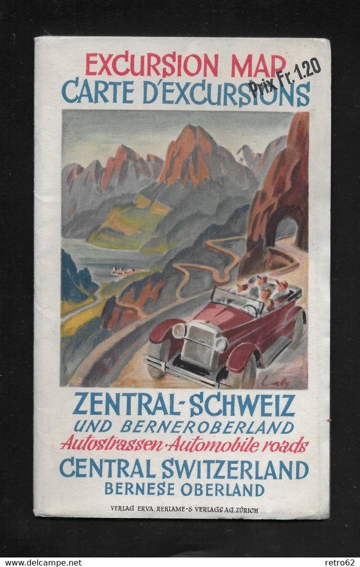 EXCURSION MAP / CARTE D'EXCURSIONS → Zentralschweiz & Berneroberland, Autostrassen-Automobile Roads - Suisse