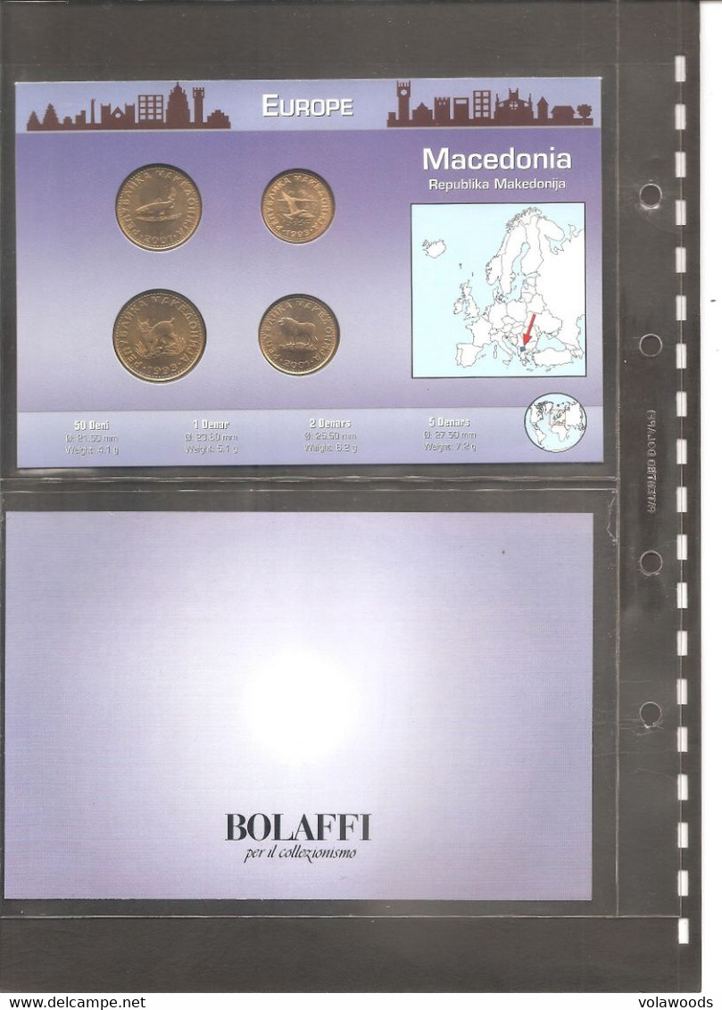 Macedonia - Folder Bolaffi "Monete Dal Mondo" Serie Completa Emissioni Valori UNC - Macédoine Du Nord