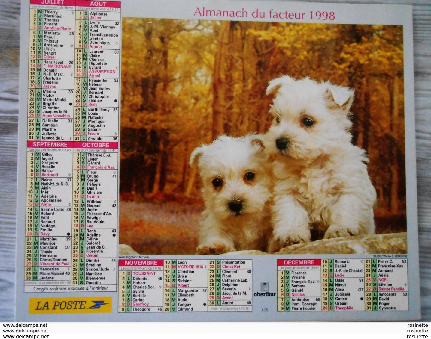 Calendrier almanach 2024 des Postes - Calendrier