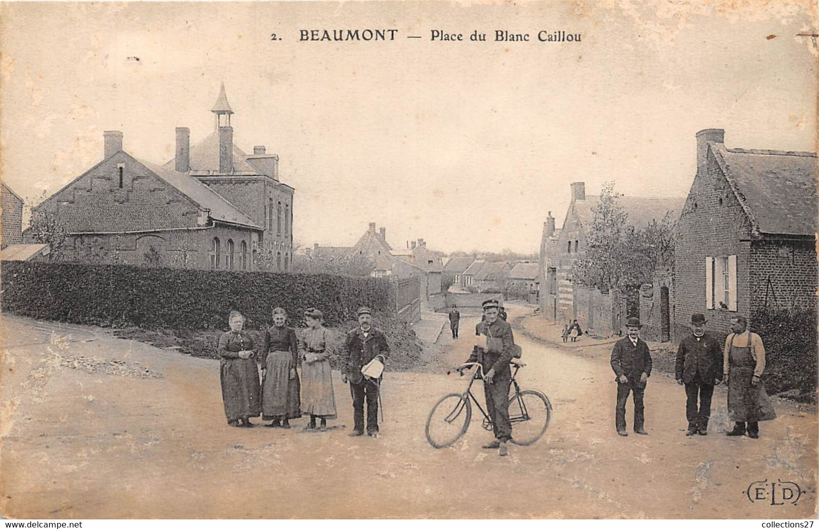 59-BEAUMONT-EN-CAMBRESIS- PLACE DU BLANC CAILLOU - Conde Sur Escaut