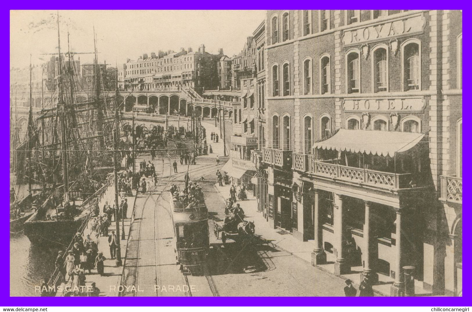 RAMSGATE - Royal Parade - Royal Hotel - Tramways - Tram - Attelage - Harbour - 1911 - Ramsgate