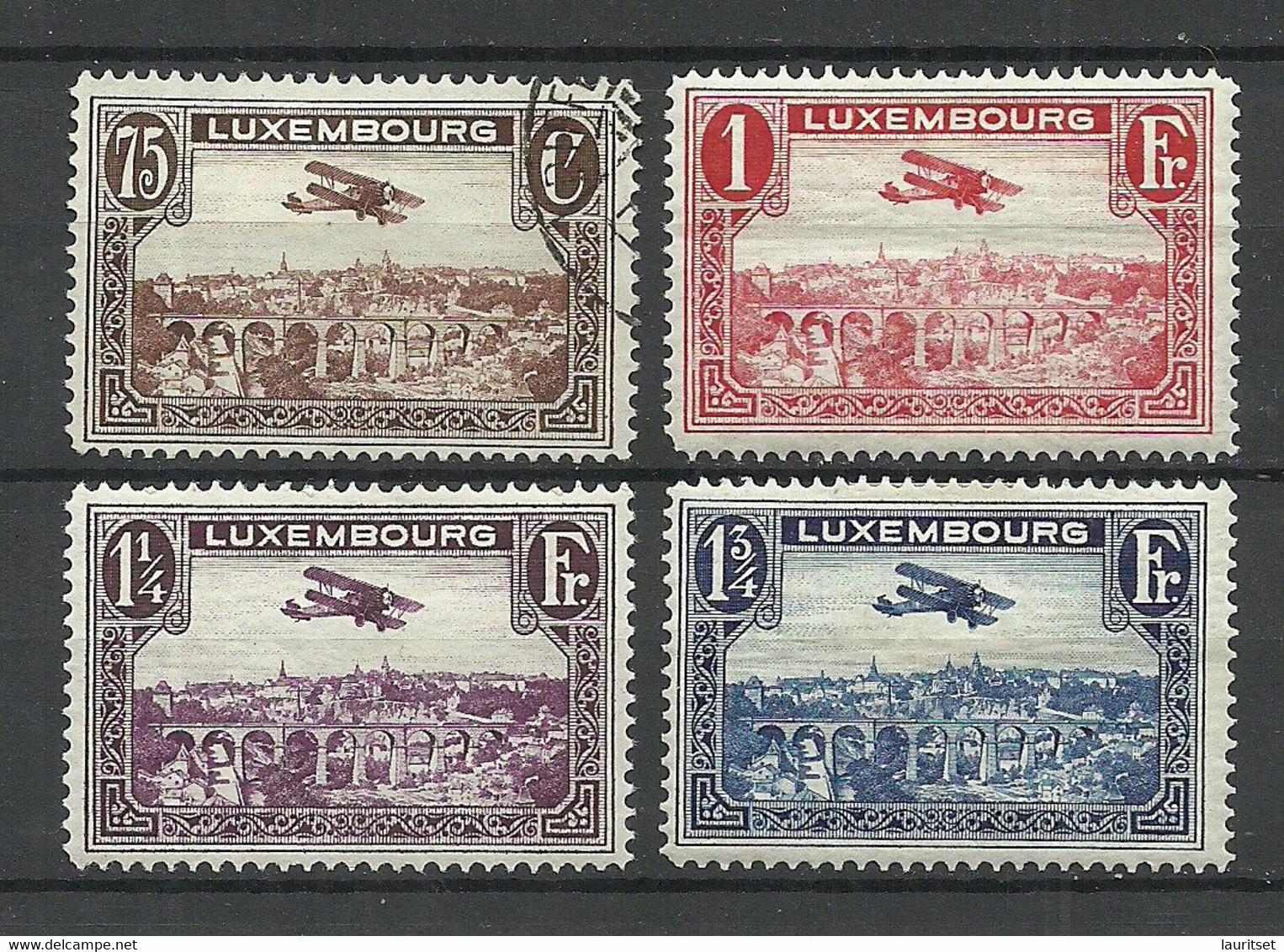 LUXEMBOURG Luxemburg 1931 Michel 234 - 237 */o Flugpost Air Mail Air Plane Doppeldecker - Gebruikt