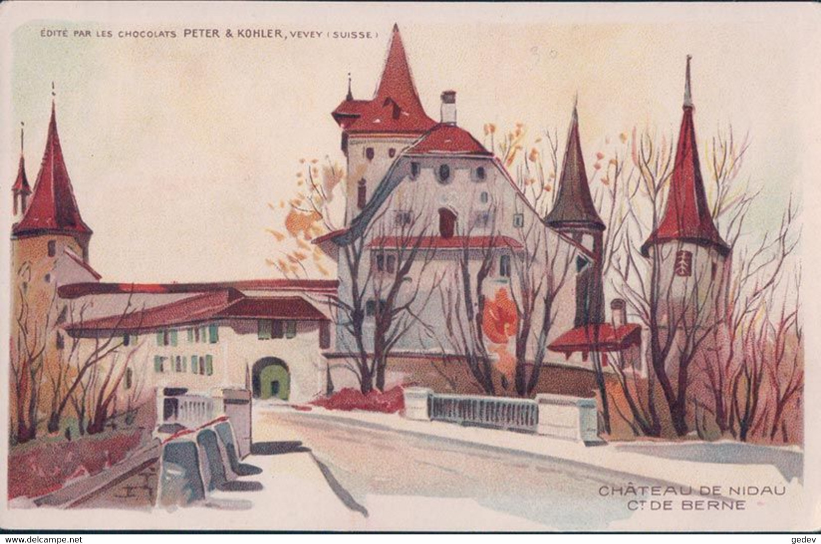 Château De Nidau BE, Publicité Chocolat Peter & Kohler, Litho (609) - Nidau