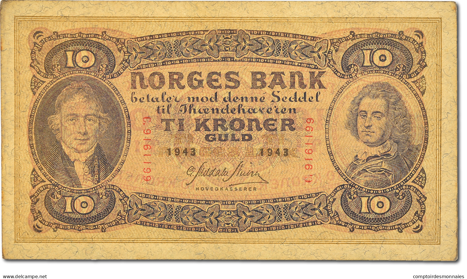 Billet, Norvège, 10 Kroner, 1943, NEUF - Norvège