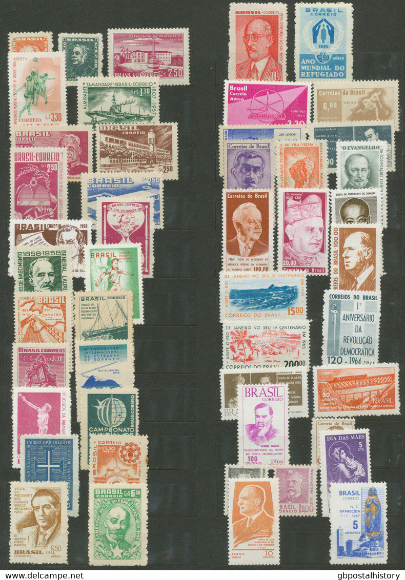 BRAZIL 1939/69, Superb U/M COLLECTION (117 Different Stamps Incl. VARIETY) - Collezioni & Lotti