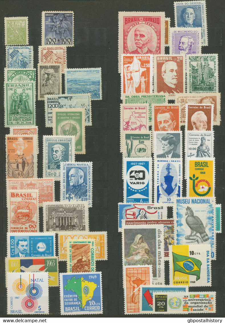 BRAZIL 1939/69, Superb U/M COLLECTION (117 Different Stamps Incl. VARIETY) - Collezioni & Lotti