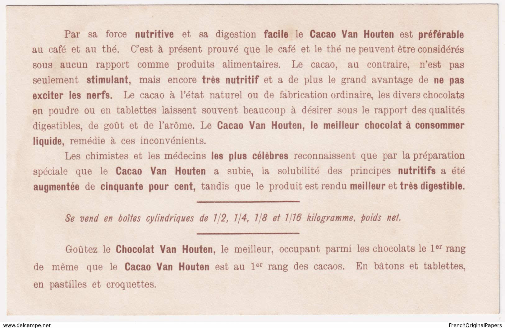 Grande Chromo Système - Chocolat Van Houten Voilier Marin Bateau Voile Canotage Enfant Fille Navigation Robe Mode C2-38 - Van Houten