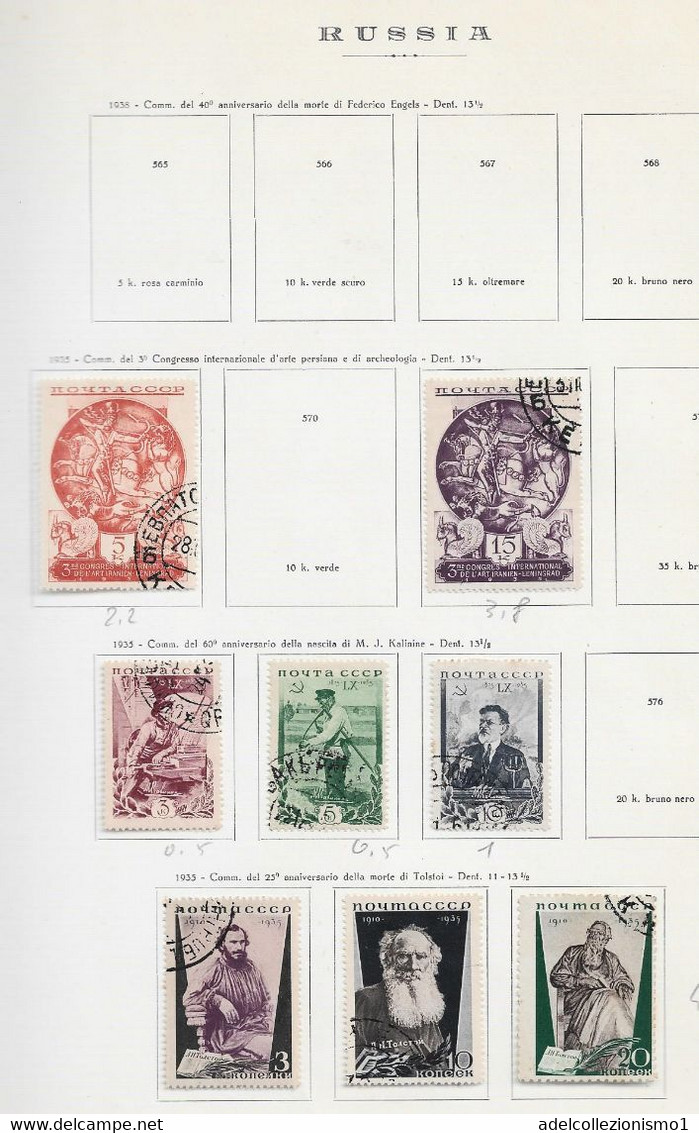 95247) RUSSIA -LOTTO DI FRANCOBOLLI -USATI-MLH*-1935 - Other & Unclassified