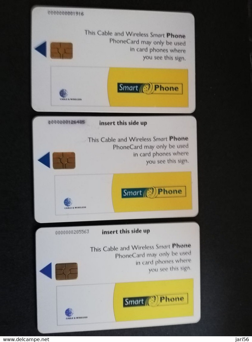 BARBADOS  SERIE 3X  CHIPCARDS $10,-+$20,-+ $40- SMART PHONE  CHIPCARD  Fine Used Card  ** 4981 ** - Barbades