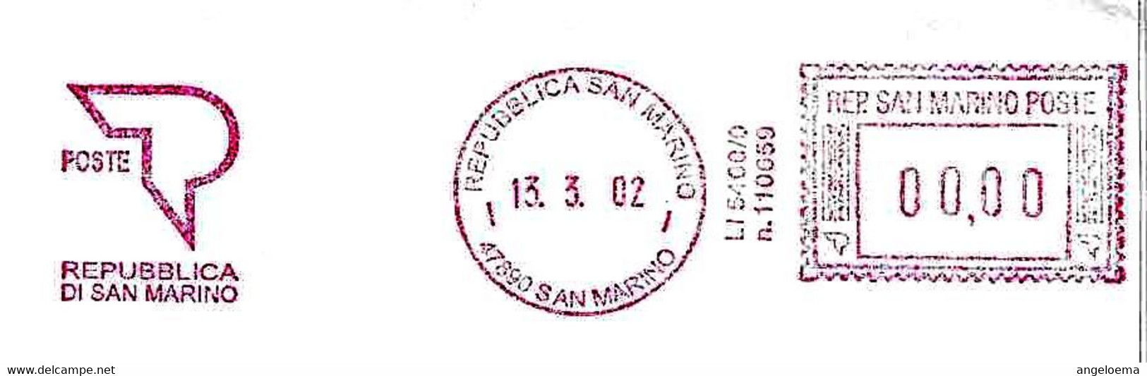 SAN MARINO - 2002 Ufficio POSTALE SAN MARINO CITTA'- Ema Affrancatura Mecc.rossa Red Meter Su Busta Non Viaggiata - 2017 - Lettres & Documents