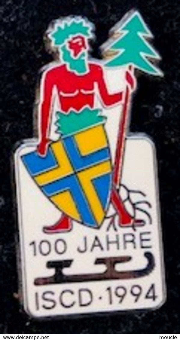 CANTON DE GRISONS - PATINAGE - ISCD - PIN'S HUGUENIN - EGF - SWISS MADE - SCHWEIZ - SUISSE -  (BLEU) - Wintersport