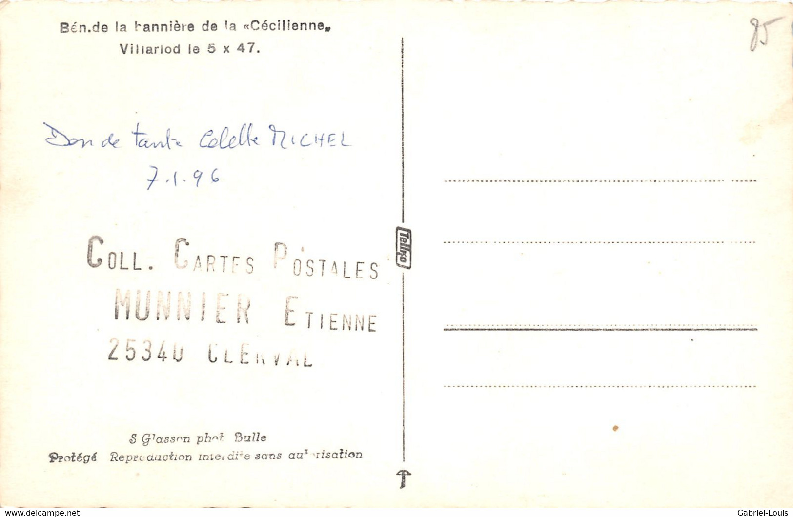 Villarlod Bén. De La Bannière De La Cécilienne 5.10.1947  Commune Du Gibloux ( Farvagny - Rossens - Corpataux- Le Glèbe) - Rossens