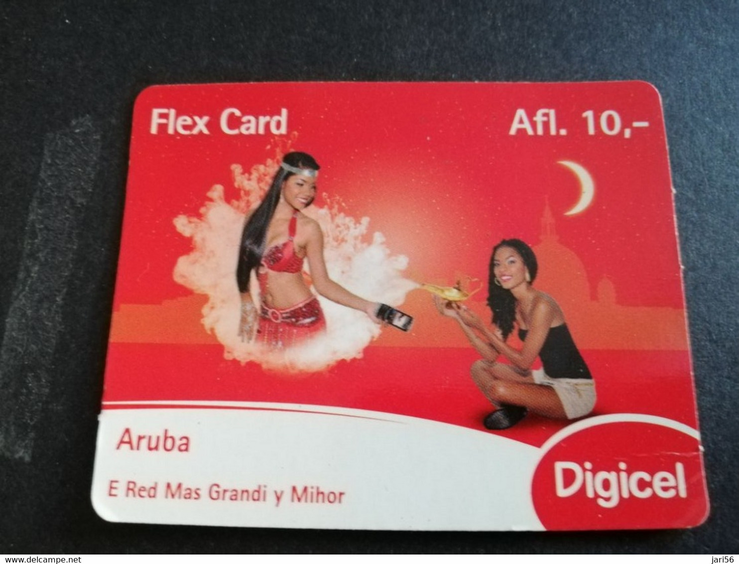 ARUBA PREPAID CARD FLEXCARD  DATE 03/05/2013   GEENIE IN A BOTTLE                AFL10 ,-    Fine Used Card  **5018** - Aruba