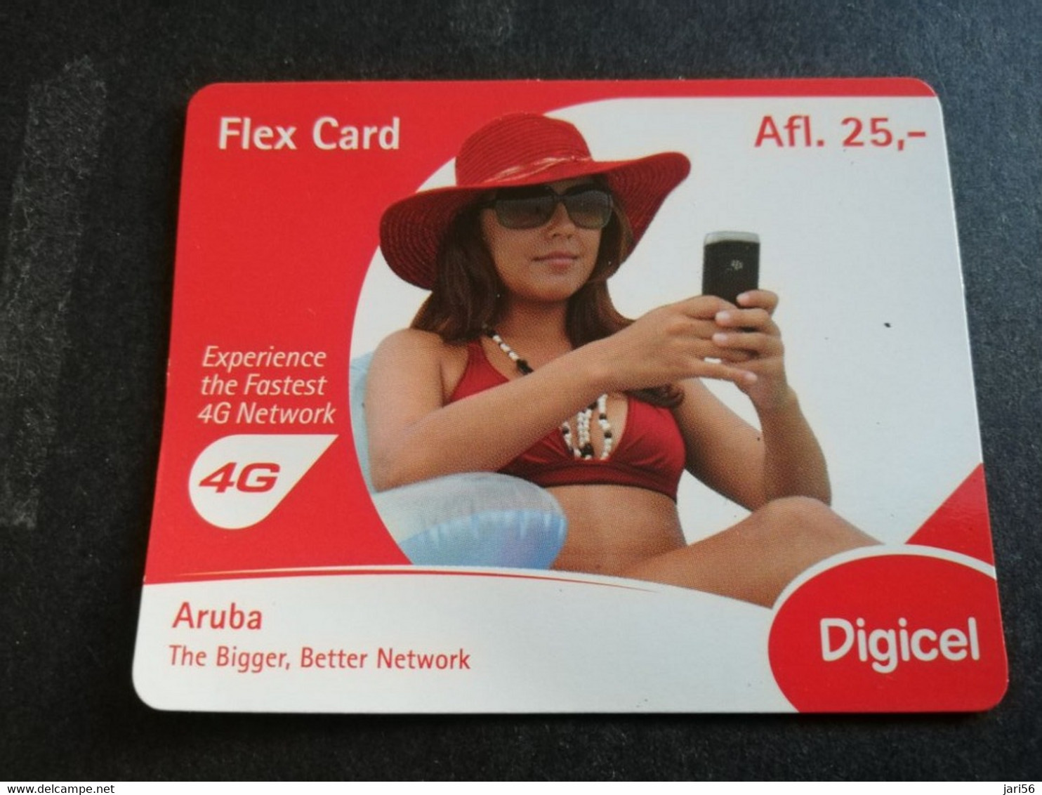 ARUBA PREPAID CARD FLEXCARD  DATE 20/12/2013  WOMAN ON PHONE                 AFL25 ,-    Fine Used Card  **5021** - Aruba